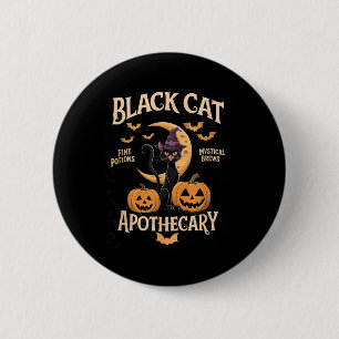 Schwarze Katzen Apotheke Halloween Enthusiasten Button