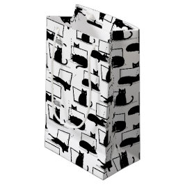 Schwarze Katzen auf Laptops Kleine Geschenktüte