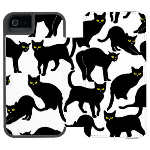 Schwarze Katzen auf Weiß Incipio Watson™ iPhone 5 Geldbörsen Hülle