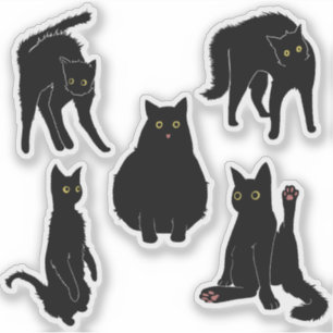 Schwarze Katzen  Aufkleber