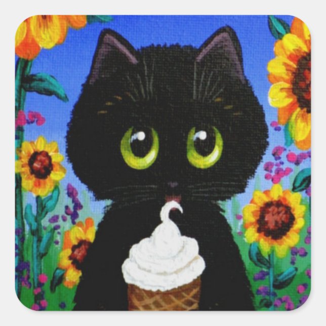 Schwarze Katzen Aufkleber Creationarts (Vorderseite)