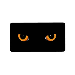 Schwarze Katzen-Augen-Adressaufkleber Adressaufkleber