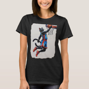 Schwarze Katzen-Basketball! T-Shirt