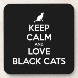 Schwarze Katzen behalten und Liebe Getränkeuntersetzer