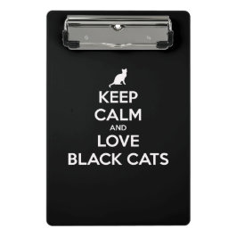 Schwarze Katzen behalten und Liebe Mini Klemmbrett