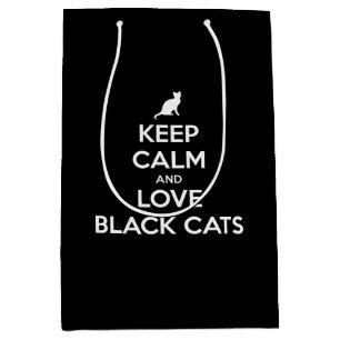Schwarze Katzen behalten und Liebe Mittlere Geschenktüte
