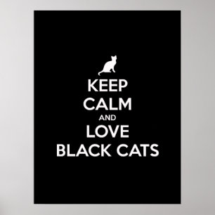 Schwarze Katzen behalten und Liebe Poster