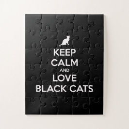 Schwarze Katzen behalten und Liebe Puzzle