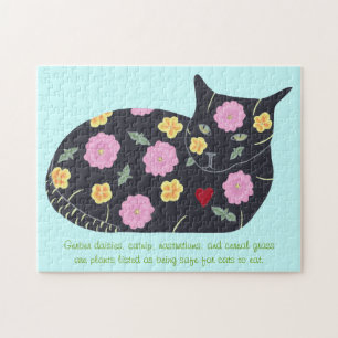 Schwarze Katzen Blume Pflanze Katzen können Puzzle