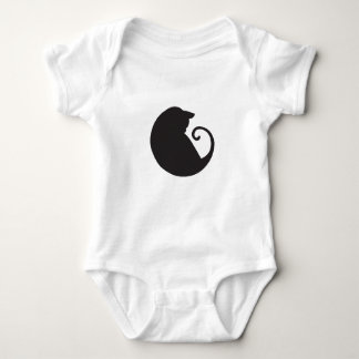 Schwarze Katzen-Bodysuit Baby Strampler