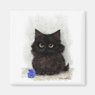 Schwarze Katzen-Cartoon Magnet