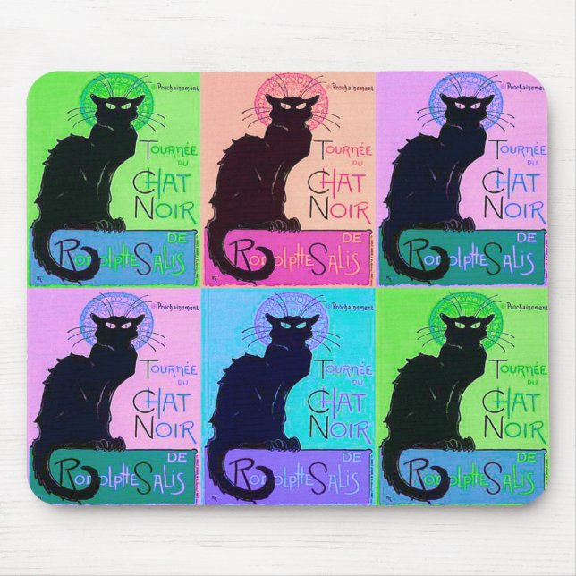 Schwarze Katzen (Chats Noir) Mousepad (Vorne)