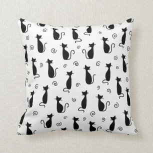 Schwarze Katzen-dekoratives Wurfs-Kissen Kissen