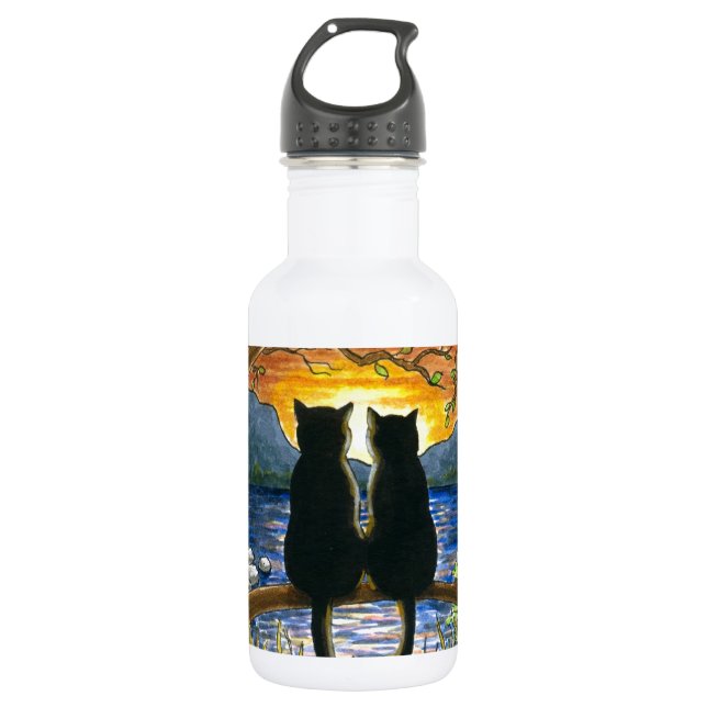 Schwarze Katzen der Katze 582 Trinkflasche (Vorderseite)