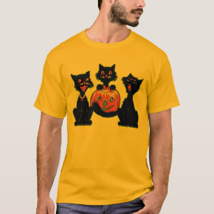 schwarze Katzen Dreißigerjahre Halloweens mit Jac T-Shirt