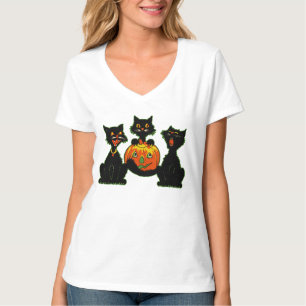 schwarze Katzen Dreißigerjahre Halloweens mit Jac T-Shirt