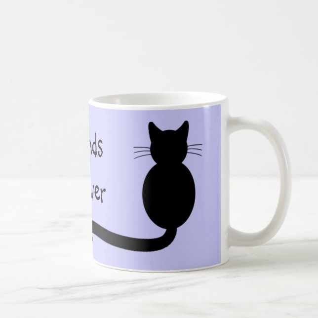 Schwarze Katzen-Duo - Freunde Furever Kaffeetasse (Rechts)