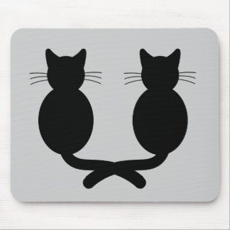 Schwarze Katzen-Duo - Mousepad