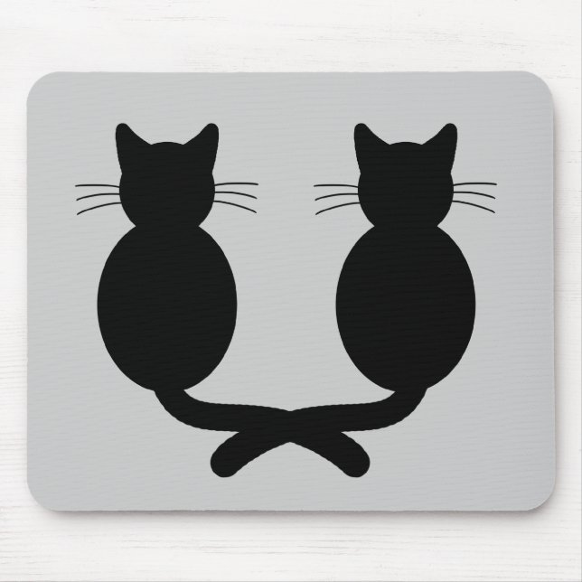 Schwarze Katzen-Duo - Mousepad (Vorne)