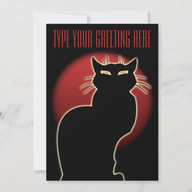 Schwarze Katzen Einladungen Personalisierte Hallow (Vorderseite)