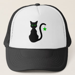 Schwarze Katzen-Fernlastfahrer-Hut Truckerkappe