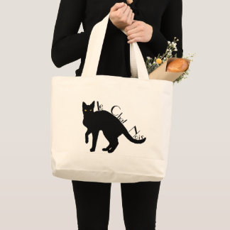Schwarze Katzen-Franzose-Tasche Le Chat Noir Jumbo Stoffbeutel