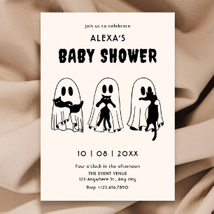 schwarze Katzen-Geist lustige Babyparty Einladung