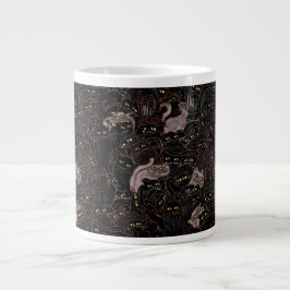 Schwarze Katzen gelbe Augen Jumbo-Kaffeetasse Jumbo-Tasse