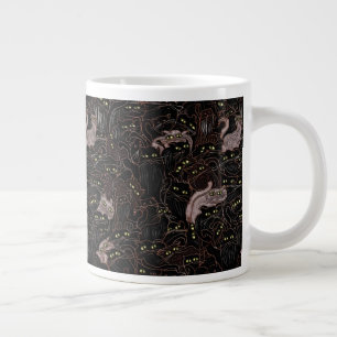 Schwarze Katzen gelbe Augen Jumbo-Kaffeetasse Jumbo-Tasse