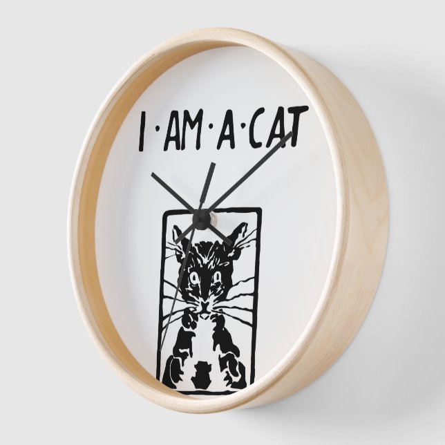 Schwarze Katzen Geschenke Uhr (Winkel)