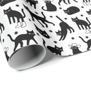 Schwarze Katzen Geschenkpapier