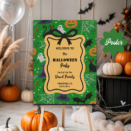 Schwarze Katzen Gespenster Flecht Halloween-Party Poster