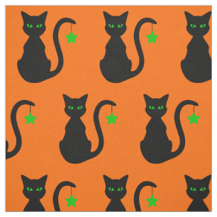 Schwarze Katzen-Gewebe Stoff