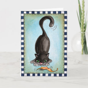 Schwarze Katzen - Grußkarte Karte