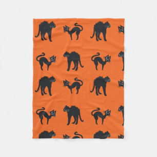 Schwarze Katzen Halloween-Decken Fleecedecke