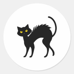 Schwarze Katzen Halloween - Schwarze Katzen Runder Aufkleber