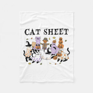 Schwarze Katzen im Ghost-Kostüm Funny Cat Sheet Ha Fleecedecke