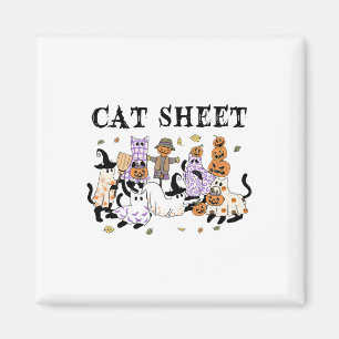 Schwarze Katzen im Ghost-Kostüm Funny Cat Sheet Ha Magnet