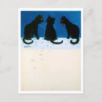 Schwarze Katzen im Schnee, Louis Wain