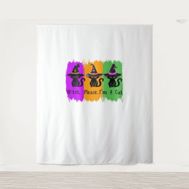 Schwarze Katzen in der Hexe hassen essenziellen T  Wandteppich (Vorderseite)