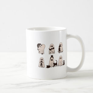 Schwarze Katzen in Geisterkostüme - Niedliche Geis Kaffeetasse