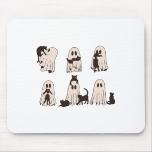 Schwarze Katzen in Geisterkostüme - Niedliche Geis Mousepad