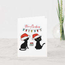 Schwarze Katzen in Santa-Hüten Frohe Weihnachten