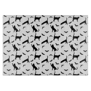 Schwarze Katzen Jagen Fledermäuse Einfaches Hallow Schneidebrett