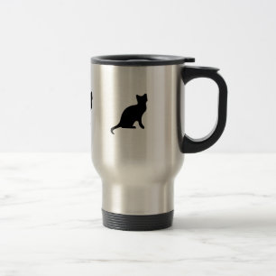 Schwarze Katzen-Kaffee-Reise-Tasse Reisebecher