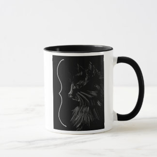Schwarze Katzen-Kaffee Tasse