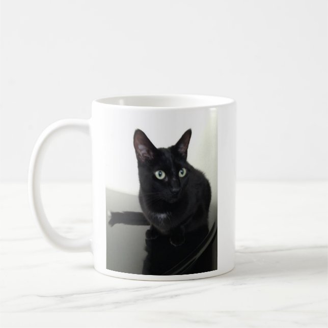 Schwarze Katzen-Kaffeetasse Kaffeetasse (Links)