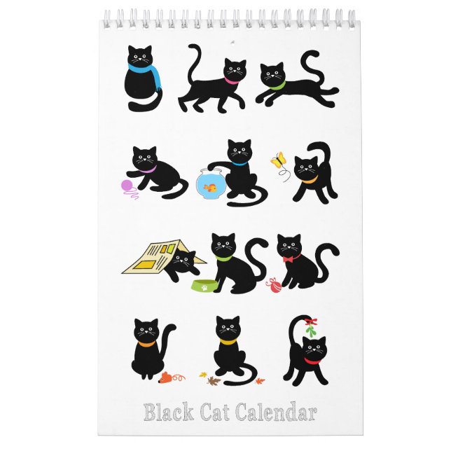 Schwarze Katzen-Kalender Kalender (Titelbild)
