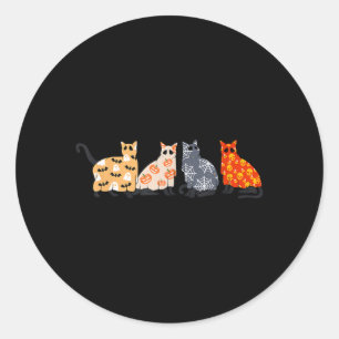 Schwarze Katzen Kätzchen Kitty Kürbis Gruselig Spu Runder Aufkleber