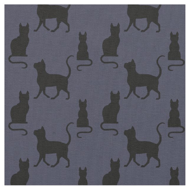 Schwarze Katzen/Katze/Kätzchen-Silhouette auf Stoff (Nahaufnahme)